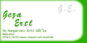 geza ertl business card